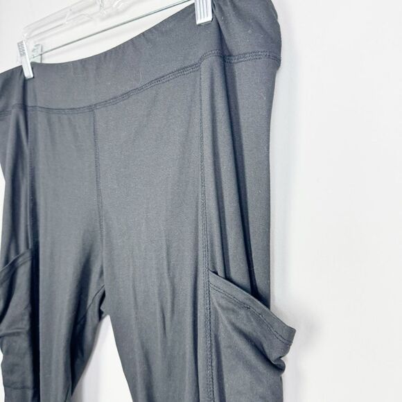 PINK ROSE | Solid Black Pocketed Lounge Leggings Women’s Size X-Large - Picture 2 of 8